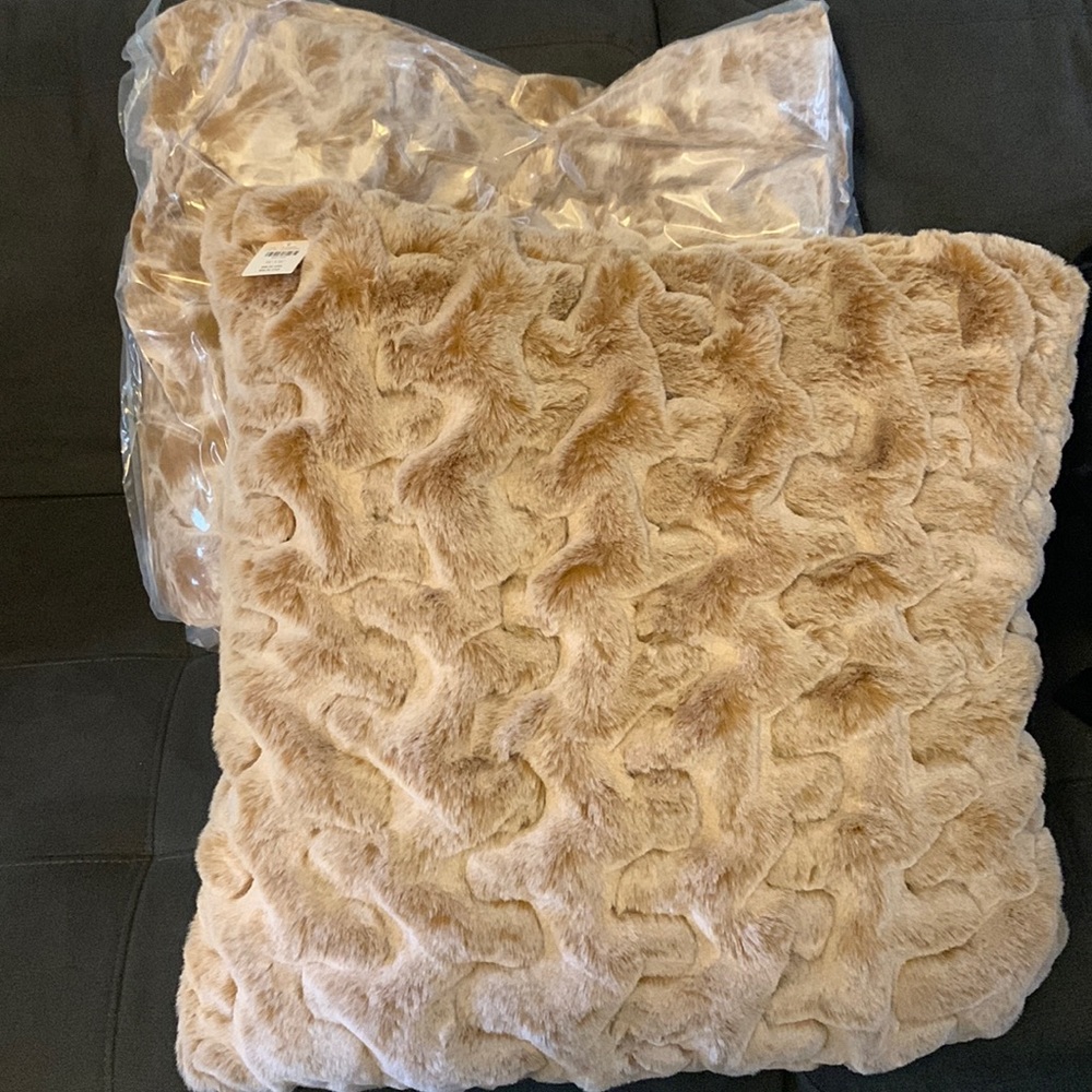 2 Anthropologie plume tip pillow cushions